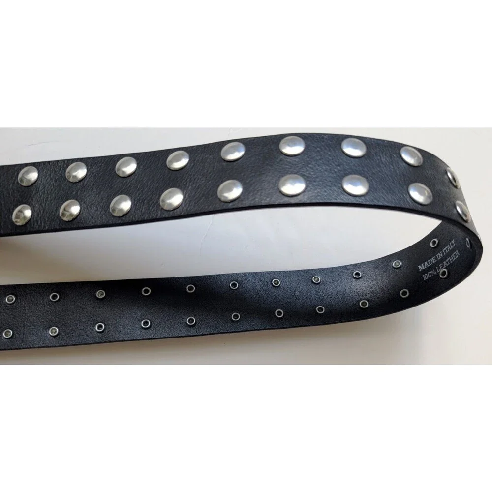 Vintage Ice Iceberg Superstar Leather Studded Belt Size 36 Made in Italy